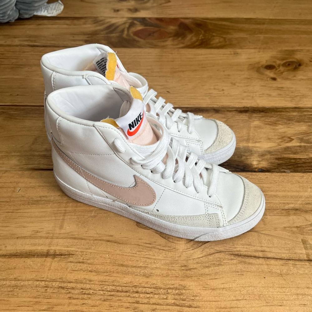 Nike Blazers White and Light Pink High-Tops